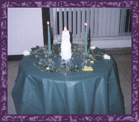 The unity and
individual candles, symbolizing that although now married, we retain our
individuality and own inner light